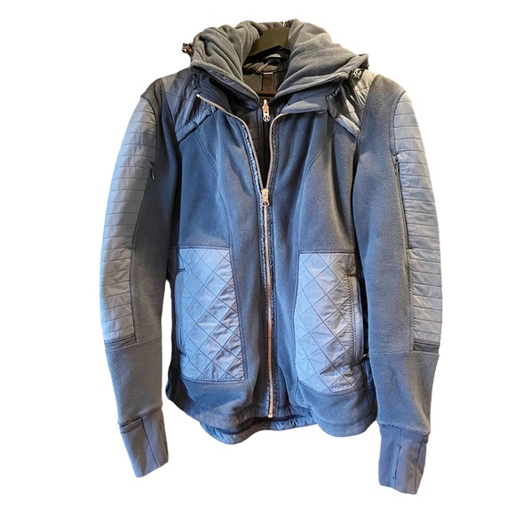 Lululemon Fleece Keen Women's Athletic Double Zip Hooded Jacket Medium Size 8 - Picture 1 of 8